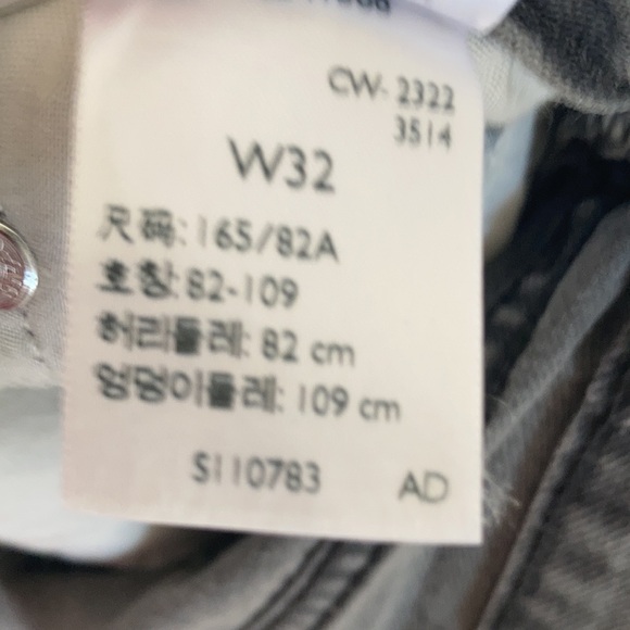 Levi’s low pro gray midrise straight leg jean splatter detail size 32 - Picture 17 of 17